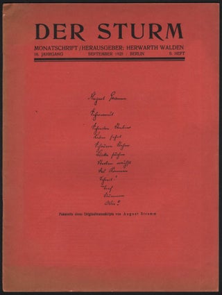 Der Sturm. Monatschrift. 16. Jahrgang. September 1925. 9. Heft.