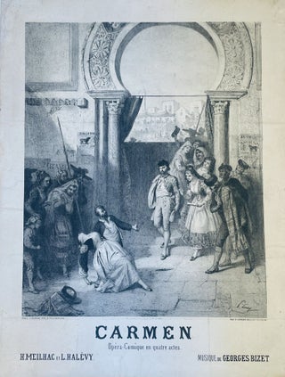 Item #2708 Poster for the premiere of Georges Bizet's Carmen. Prudent-Louis Leray
