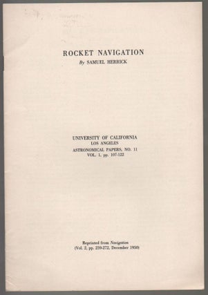 Item #28 Space Rocket Trajectories. University of California Los Angeles. Astronomical Papers,...