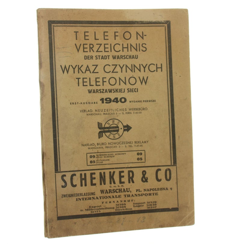 Item #2801 Telefon-Verzeichnis der Stadt Warschau. Wykaz czynnych telefonów warszawskiej sieci 1940.