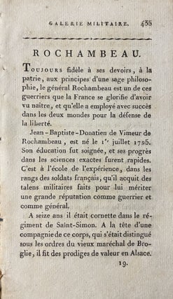 Item #2821 Rochambeau. [Excerpted from Galerie militaire, ou notices historiques […].]....