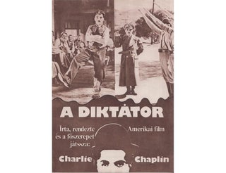 Item #2846 Original Hungarian film program for the Dictator. Charlie Chaplin