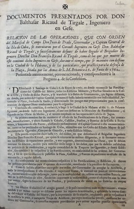 Item #2848 Documentos presentados por don Balthasar Ricaud de Tirgale, Ingeniero en Gefe....