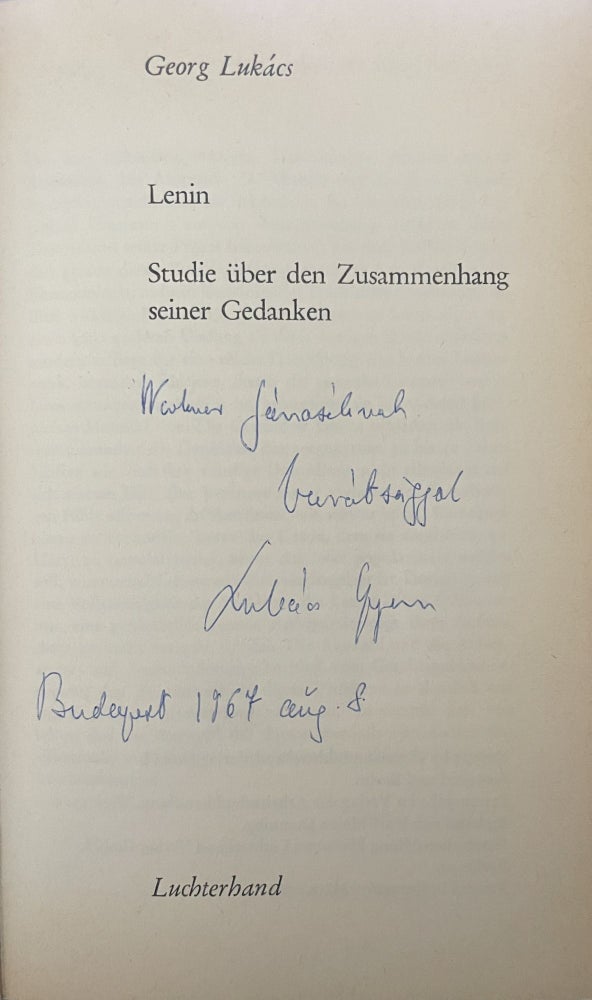 Item #2882 Lenin : Studie über den Zusammenhang seiner Gedanken. Georg Lukacs.