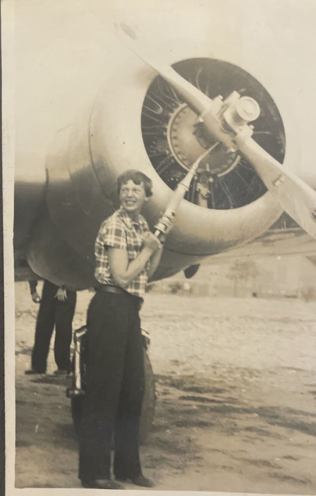 Item #2900 [Aviation / Oceanography Pioneers] Private Photo Album with Images of Amelia Earhart, and Anita Conti. Amelia Earhart, Anita Conti.