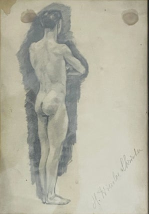 Item #2915 Nude Man (Original drawing). Christa Winsloe