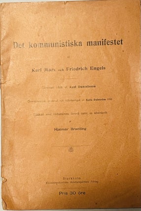 Item #2938 Det kommunistiska manifestet (Communist manifesto). Friedrich Engels Marx Karl