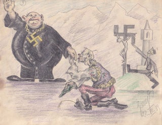 Item #2998 Antifascist drawings by Vlastimil Benes in a sketch book. Vlastimil Benes