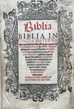 Item #3039 [1] Biblia. Biblia in lingua materna ultimamente impressa: essornata atorno de...