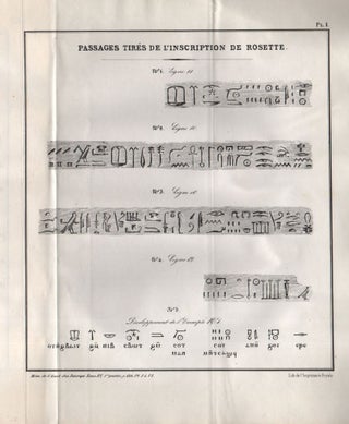 Item #304 Mémoire sur les signes employés par les anciens Égyptiens á la notation des...