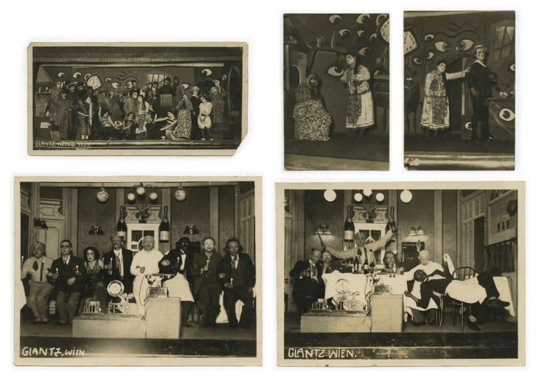 Item #3044 Five photographs documenting a Yiddish theater play in Vienna. Atelier Glantz, Photo.