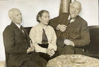 Item #3109 Béla Bartók and Ditta Pásztor and-Ernest Ansermet on a vintage photo
