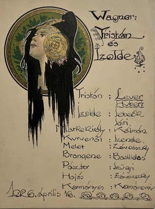 Item #3149 Handwritten and illustrated cast for Tristan and Isolde. Budapest Opera House 1926....