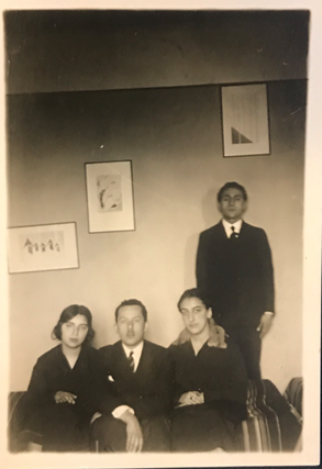 Bruno Jasieński, Zygmunt Modzelewski, Klara Arem? (the wife of Jasieński) (Vintage photo