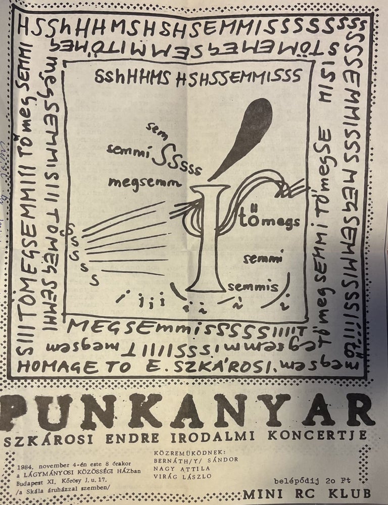 Item #3319 Punkkanyar (Flyer) (Konnektor band). Sandor Bernath/y Endre Szkarosi.