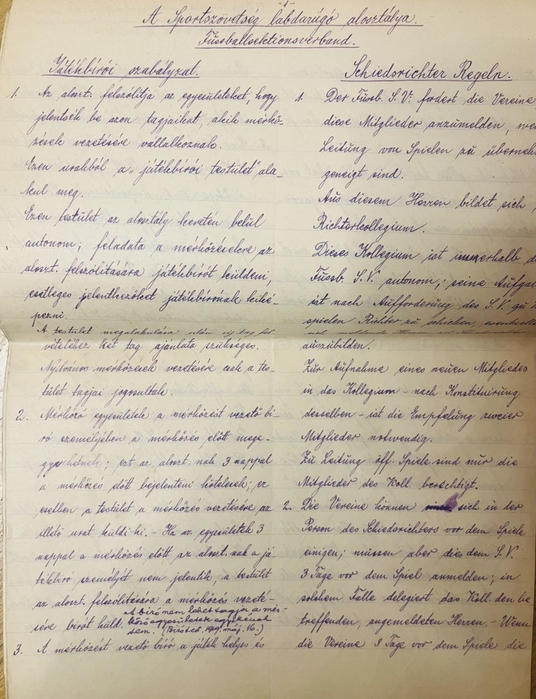Item #3353 Constitution of POW camp's sports associations (include the football rules of the camp). Stobbe K&aacute;lm&aacute;n.