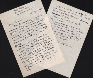 Item #354 Holograph Letter to Bernard Hassell. Marguerite Yourcenar, Marguerite Cleenewerck de...