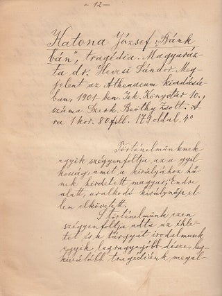 Item #3640 Irodalmi napl&oacute; (Manuscript). Aladar Koml&oacute;s