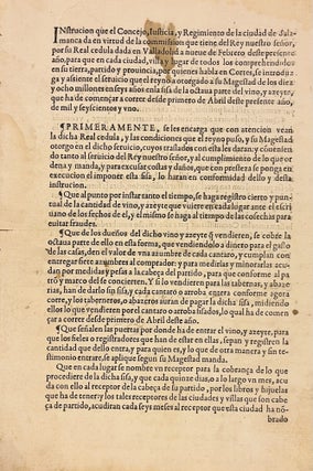 Item #3683 [Instruction of the Council of Salamanca for the Execution of the “Eighteen...