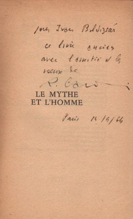 Item #370 Le Mythe et L’Homme. Roger Caillois