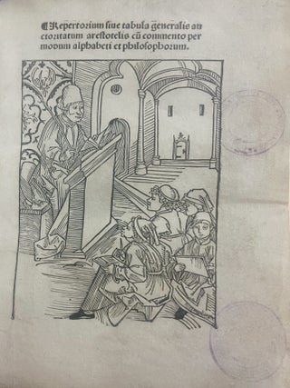 Item #3742 Repertorium auctoritatum Aristotelis et aliorum philosophorum. Add: Auctoritates...