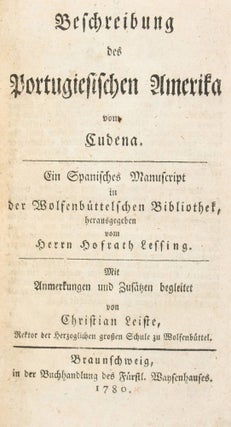 Item #3823 Beschreibung des Portugiesischen Amerika vom Cudena. Ein Spanisches Manuskript in der...