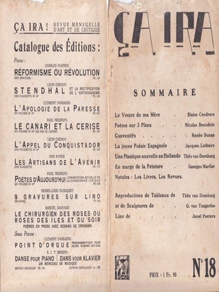&Ccedil;A IRA! Revue mensuelle d'art et de critique. N&deg; 18, mai 1922