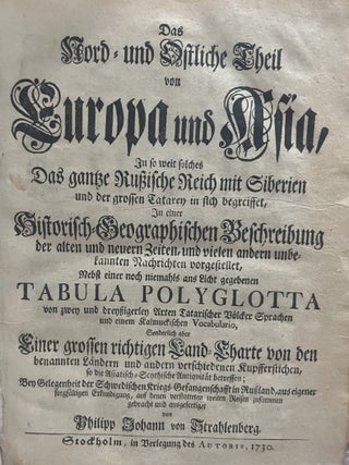 Das Nord- und Ostliche Theil von Europa und Asia, In so weit solches Das gantze Ru&szlig;ische Reich mit Siberien und der grossen Tatarey in sich begreiffet, [&hellip;].