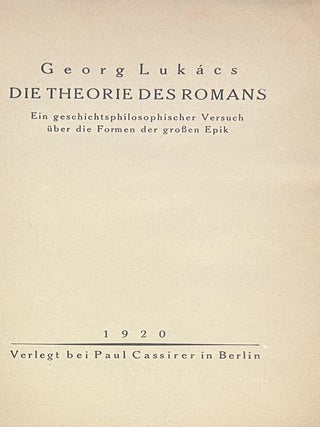 Die Theorie des Romans