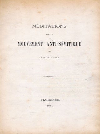 Meditations sur le mouvement anti-semitique