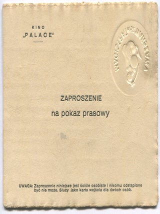 Invitation to the Polish premier of the film "Metropolis" directed by Fritz Lang