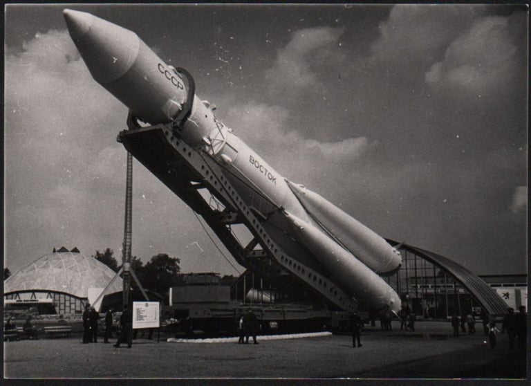 Item #411 Vostok Rocket, Spacecraft and Sputniks. A collection of 6 photographs.