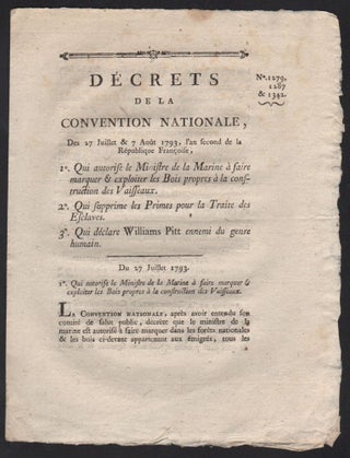 Item #453 [Caption title:] Décrets de la Convention Nationale, Des 27 Juillet & 7 Août 1793,...