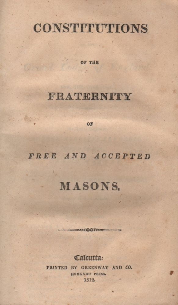 Item #464 Constitutions of the Fraternity of Free and Accepted Masons.