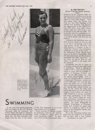 The Amateur Athlete. Official Publication A[mateur]. A[thlete]. U[nion]. of the United States. Olympic Issue. July, 1932.
