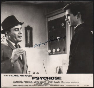 Item #505 Signed still from “Psycho”. Alfred Hitchcock