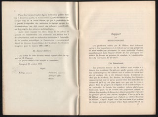 Prix Bolyai. Procès verbal des Séances de la Commission internationale de 1910.