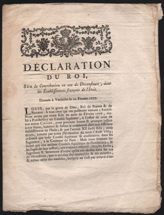 Item #557 [Caption title:] Déclaration du Roi, Sur la Contribution en cas de Déconfiture, dans...