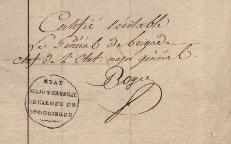 Item #566 Register of deceased of the French Army in Saint-Domingue. Pierre François Joseph Boyer.
