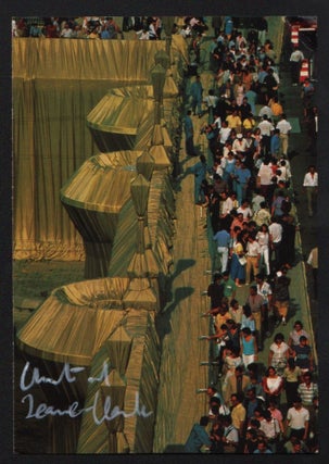 Item #574 The Pont Neuf Wrapped, Paris, 1975–85. Signed Postcard. Christo, Jeanne-Claude,...