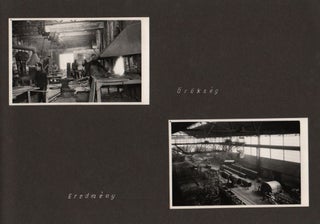 [Photo Album of Metallurgical Furnace Constructor Corporation. 1950–1954.][Caption Title:] Vaskohászati Kemenceépítő Vállalat. 1950–1954. [Title:] Négy esztendő képekben. Bokody István Elvtársnak négy éves igazgatói működése alkalmából szeretettel a Vállalat.dolgozói. [Metallurgical Furnace Constructor Corporation. 1950–1954.]