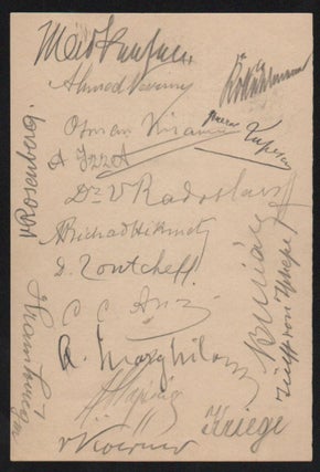 Item #62 Signed Menu Card from the Peace Treaty Conference at Bucharest