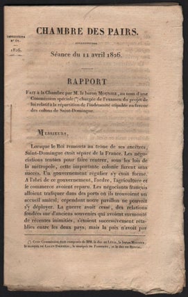 Item #662 [Caption Title:] Chambre des Pairs. Séance du 11 avril 1826. Rapport Fait à la...
