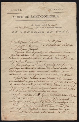 Item #693 Genereal Leclerc’s Handwritten Letter, on October 10, 1802. Charles Leclerc