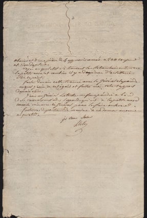 Genereal Leclerc’s Handwritten Letter to Artillery Brigade Commander Alex, on October 3, 1802.