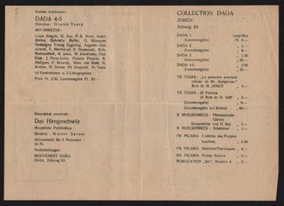8. Dada-Soirée. Mittwoch, d. 9. April 1919. Saal zur Kaufleuten.