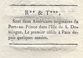 Lettres Américaines sur les Parlemens. 1770 & 1771.