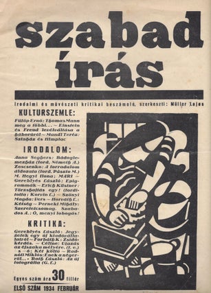 Item #791 Szabad írás. Irodalmi és müvészeti kritikai beszámoló. Elsö szám 1934...