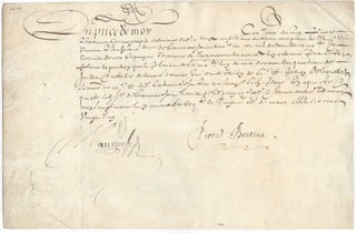 Item #817 Signed Receipt on Vellum. Petrus Bertius