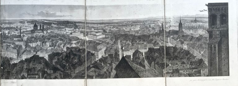 Item #869 München: gez. gest. u. herausgegeben von Joh. Poppel (in Comission bei Mey. u. Widmayer), [1842 or 1843]. 108 × 22,5 cm. Panorama von München vom Frauenthurm herab. Erstes Blatt, Zweites.